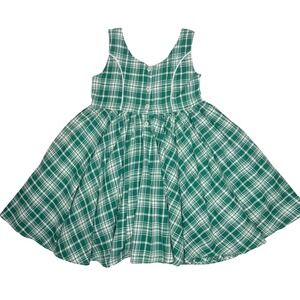 Lacey Lane Green Plaid Dress Vintage Length Size 8
